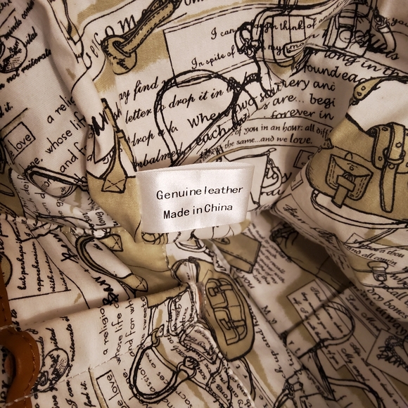 Barr + Barr Animal Print Tan & Brown Leather Tote Bag Shoulder Bag - Picture 7 of 17